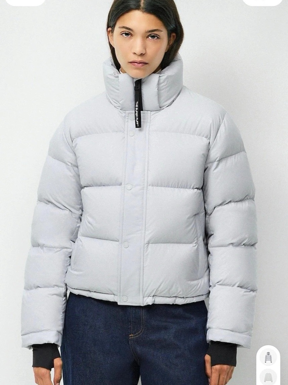 Aritzia Super Puff Shorty Chrome Grey